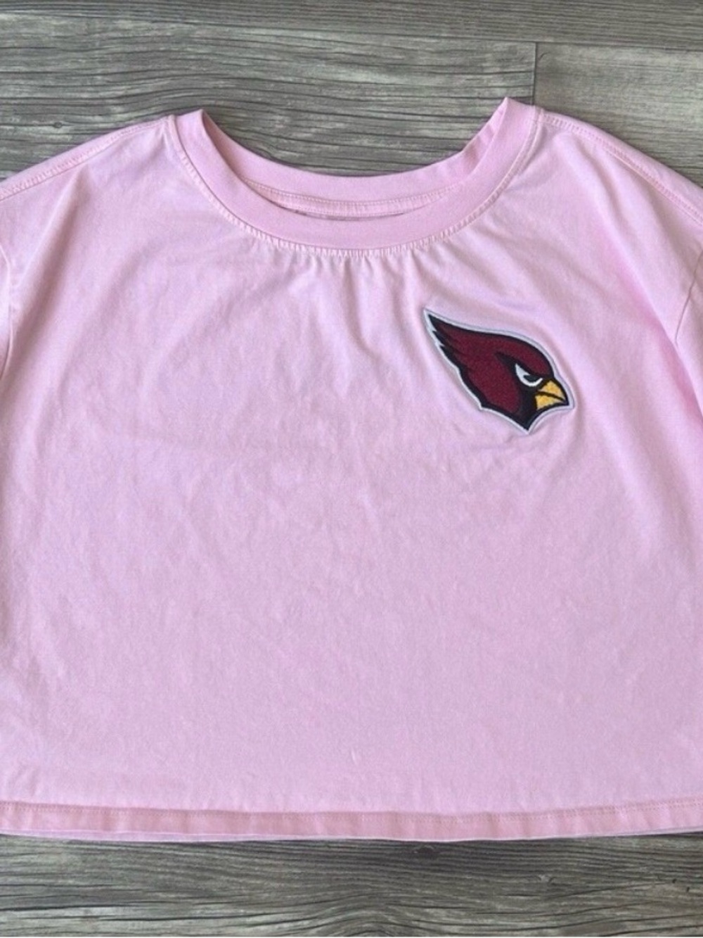 NWOT Women’s Pink Short Sleeve Tee with Cardinals Patch